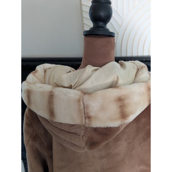 Dennis Basso Reversible Faux Mink Coat w/ Sable-Inspired Trim – Size L - Picture 6 of 16